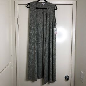 LuLaRoe Joy Fall Duster Vest Heathered Olive M
